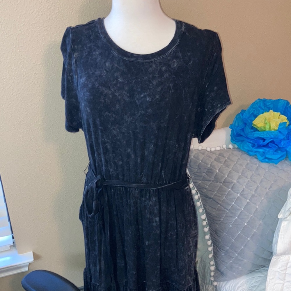 Torrid acid wash black dress with pockets